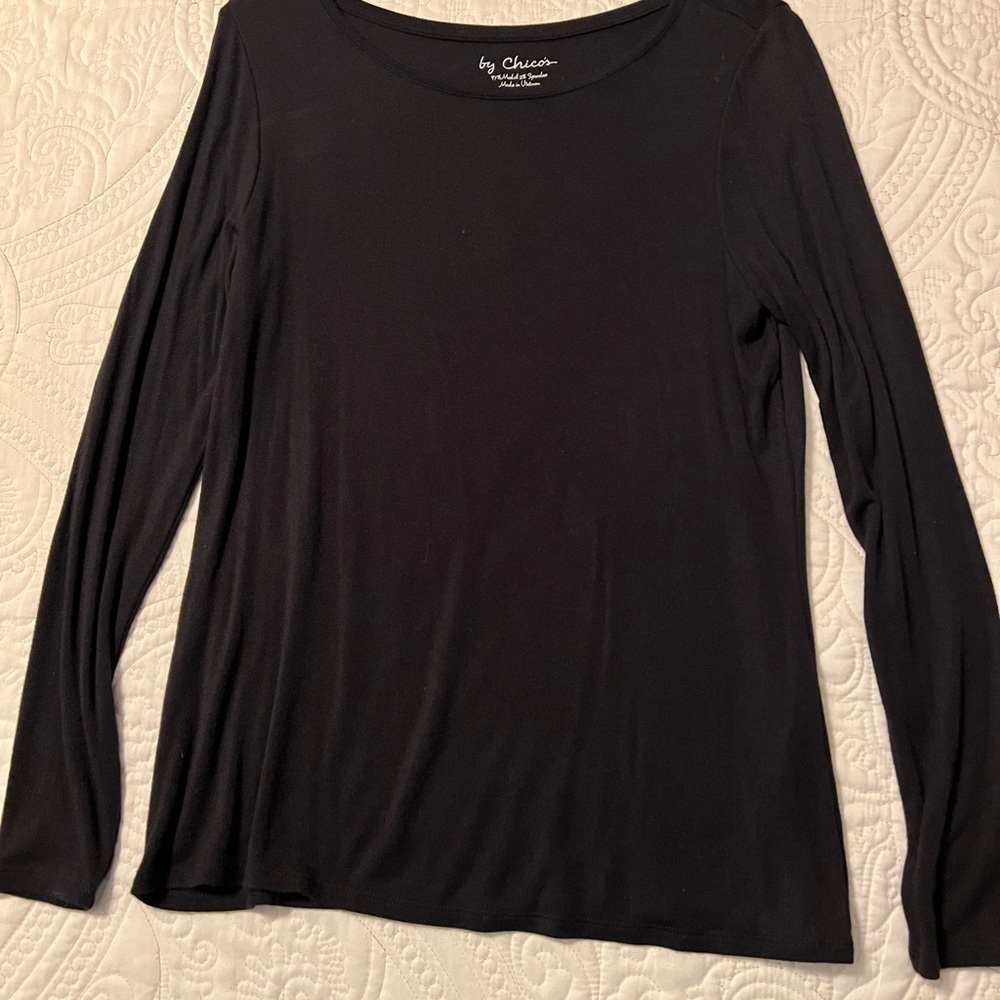 Chico’s size 1 black long sleeve top